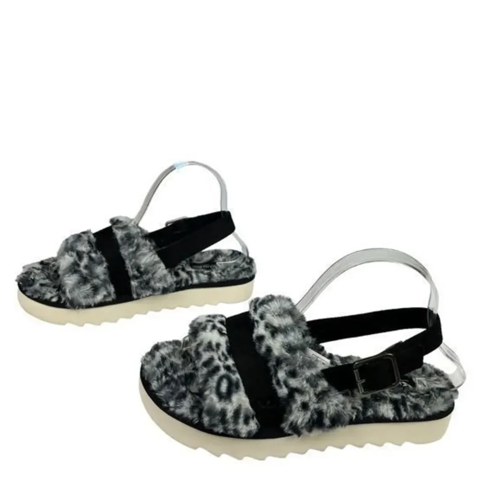 Koolaburra by UGG Fuzz'd‎ Out Adjustable Slide Sandals Womens Size 8